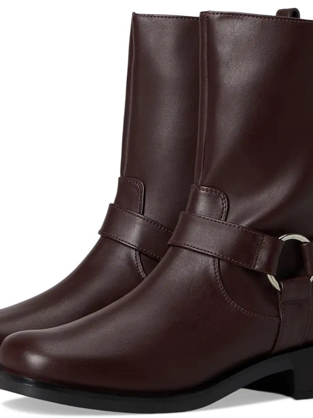 Reaction Kenneth Cole Diona Harness Boot- Chocolate Dark Brown Mid-Calf Heeled
